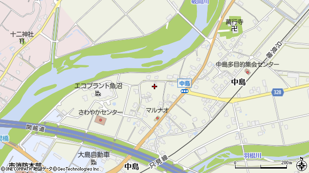 〒946-0057 新潟県魚沼市中島の地図