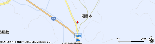 福島県石川郡平田村上蓬田通目木3周辺の地図
