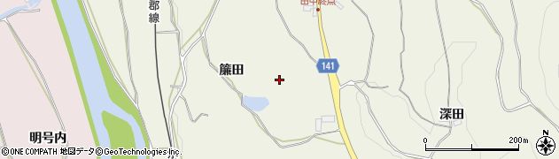 福島県須賀川市田中（簾田）周辺の地図