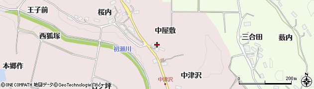 福島県須賀川市狸森（中屋敷）周辺の地図