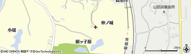 福島県双葉郡楢葉町山田岡仲ノ城周辺の地図