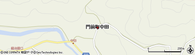 石川県輪島市門前町中田周辺の地図