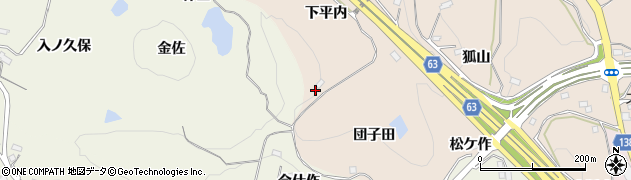 福島県須賀川市雨田下平内周辺の地図