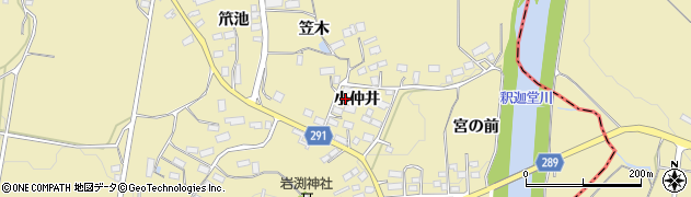 福島県須賀川市岩渕小仲井周辺の地図