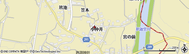 福島県須賀川市岩渕小仲井76周辺の地図