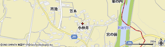 福島県須賀川市岩渕小仲井77周辺の地図