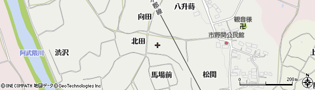 福島県須賀川市市野関北田周辺の地図