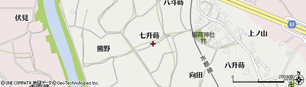 福島県須賀川市市野関七升蒔周辺の地図