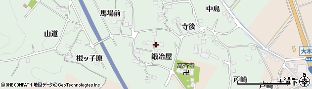 福島県楢葉町（双葉郡）上小塙（鍛冶屋）周辺の地図