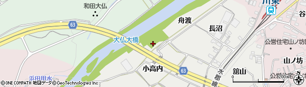福島県須賀川市市野関小高内周辺の地図
