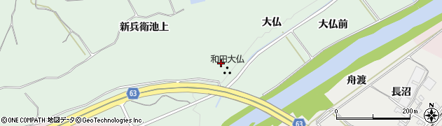 福島県須賀川市和田大仏周辺の地図