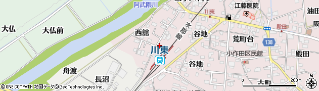 福島県須賀川市小作田西舘周辺の地図