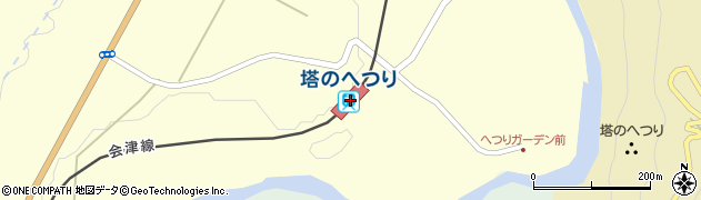 塔のへつり駅周辺の地図