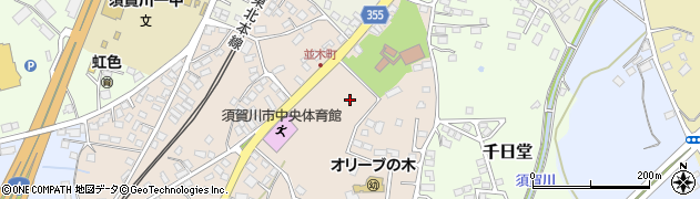 須賀川市役所　中央体育館周辺の地図