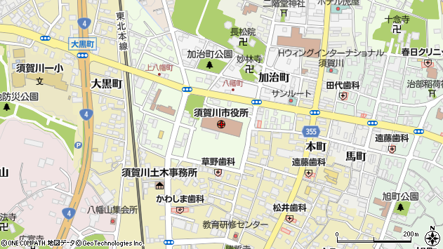 〒962-0000 福島県須賀川市（以下に掲載がない場合）の地図
