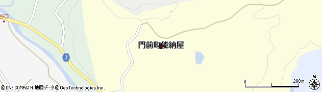 石川県輪島市門前町能納屋周辺の地図