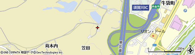 福島県須賀川市西川（笠田）周辺の地図