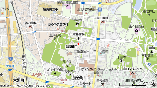 〒962-0847 福島県須賀川市諏訪町の地図