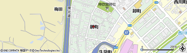 福島県須賀川市新町周辺の地図