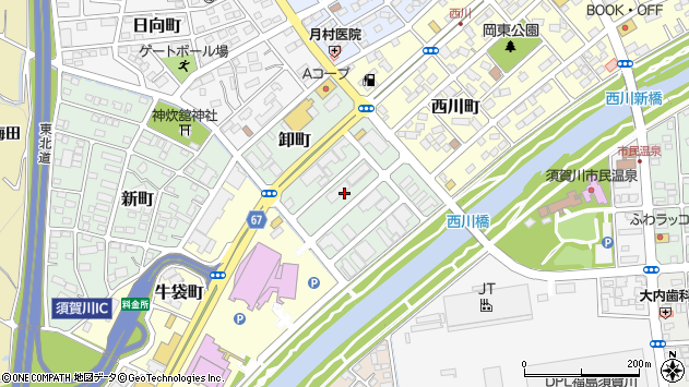 〒962-0053 福島県須賀川市卸町の地図