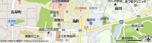福島県須賀川市北町周辺の地図