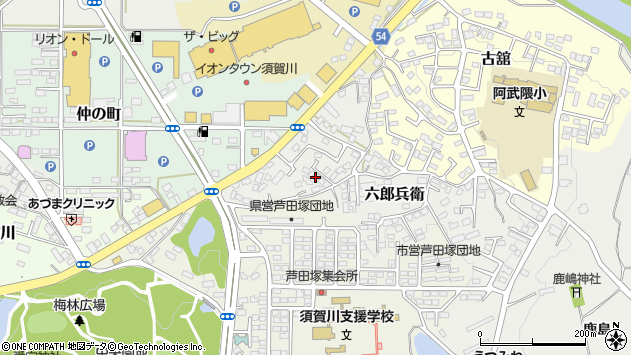 〒962-0862 福島県須賀川市六郎兵衛の地図