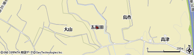 福島県須賀川市西川（五反田）周辺の地図
