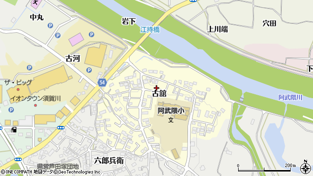 〒962-0861 福島県須賀川市古舘の地図
