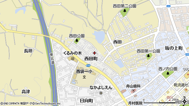 〒962-0016 福島県須賀川市西田町の地図