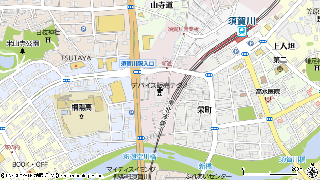 〒962-0005 福島県須賀川市台の地図
