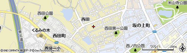福島県須賀川市西川（西田）周辺の地図