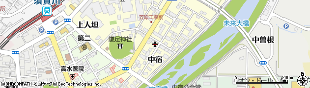 福島県須賀川市中宿周辺の地図