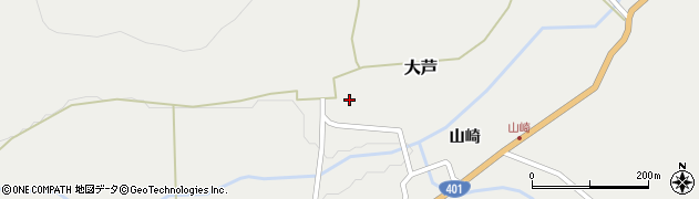 福島県昭和村（大沼郡）大芦（大向）周辺の地図