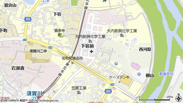 〒962-0806 福島県須賀川市下宿前の地図