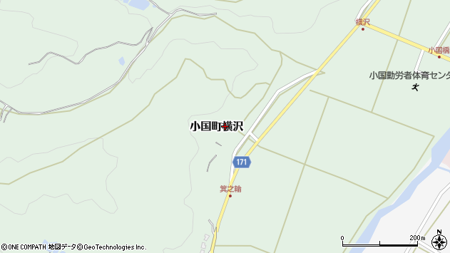 〒949-5222 新潟県長岡市小国町横沢の地図