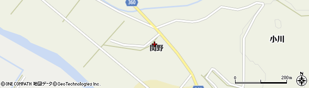 福島県只見町（南会津郡）小川（関野）周辺の地図