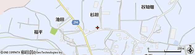 福島県須賀川市越久杉坦周辺の地図