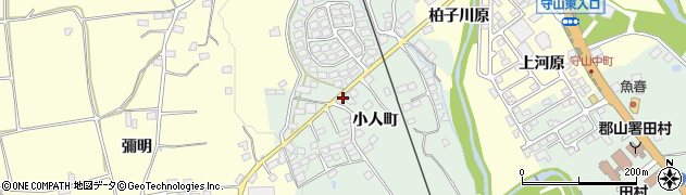 福島県郡山市田村町岩作（小人町）周辺の地図