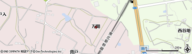 福島県須賀川市仁井田万開周辺の地図
