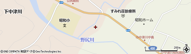 福島県昭和村（大沼郡）下中津川（風下）周辺の地図