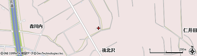 福島県須賀川市仁井田（後北沢）周辺の地図