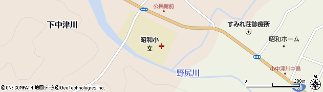 福島県昭和村（大沼郡）下中津川（二十苅）周辺の地図