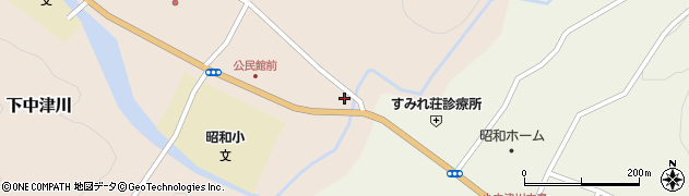 福島県昭和村（大沼郡）下中津川（石仏）周辺の地図