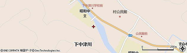福島県昭和村（大沼郡）下中津川（中島向）周辺の地図