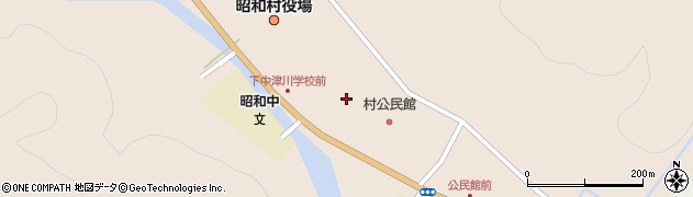 福島県昭和村（大沼郡）下中津川（御蔵裏）周辺の地図