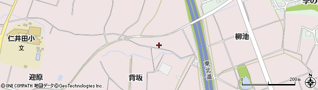 福島県須賀川市仁井田（背坂）周辺の地図