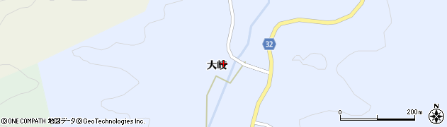 福島県昭和村（大沼郡）小野川（大岐）周辺の地図