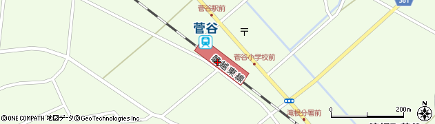 菅谷駅周辺の地図