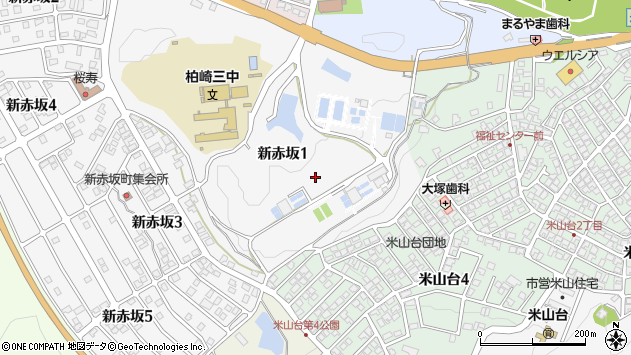 〒945-0845 新潟県柏崎市新赤坂の地図