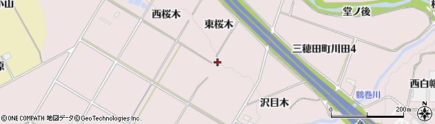 福島県郡山市三穂田町川田（東桜木）周辺の地図